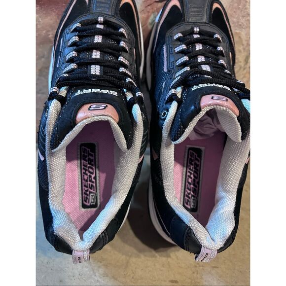 Skechers Sport Women's Size 10 Lace Up Sneakers Black & Pink #11065 - Picture 7 of 11